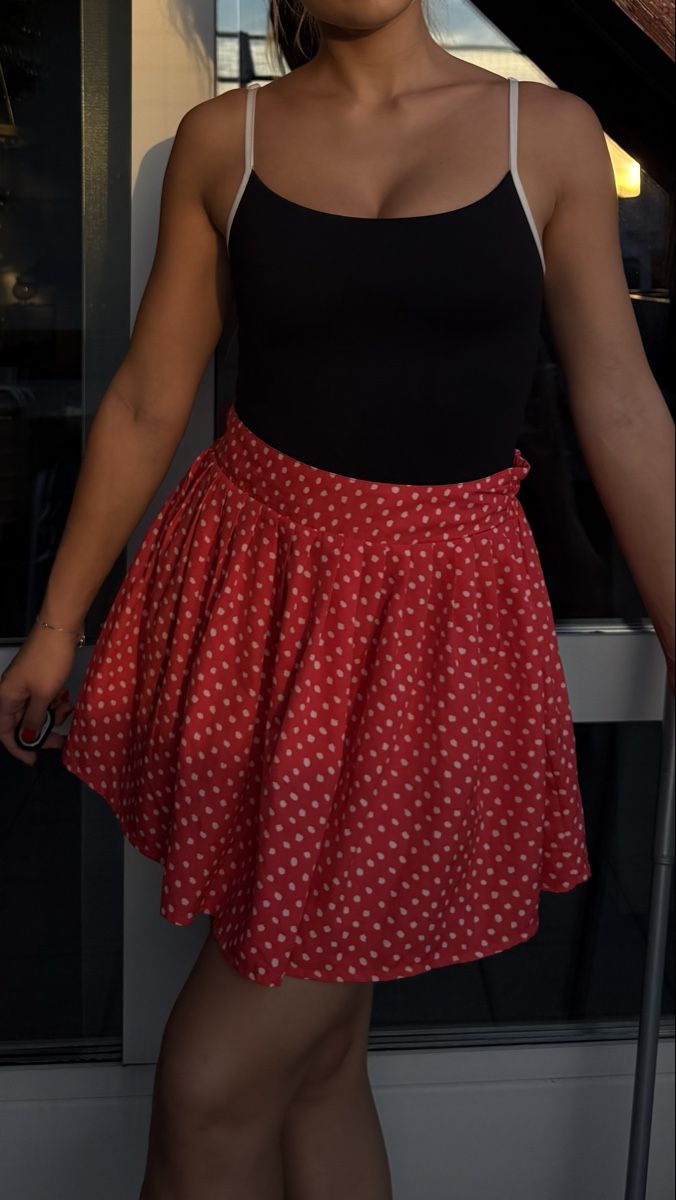 Mango Gonne: Mini skirt red with white dots - size S – Nuovo (secondo la descrizione) da Zürich venduto da eli_t8nw 6
