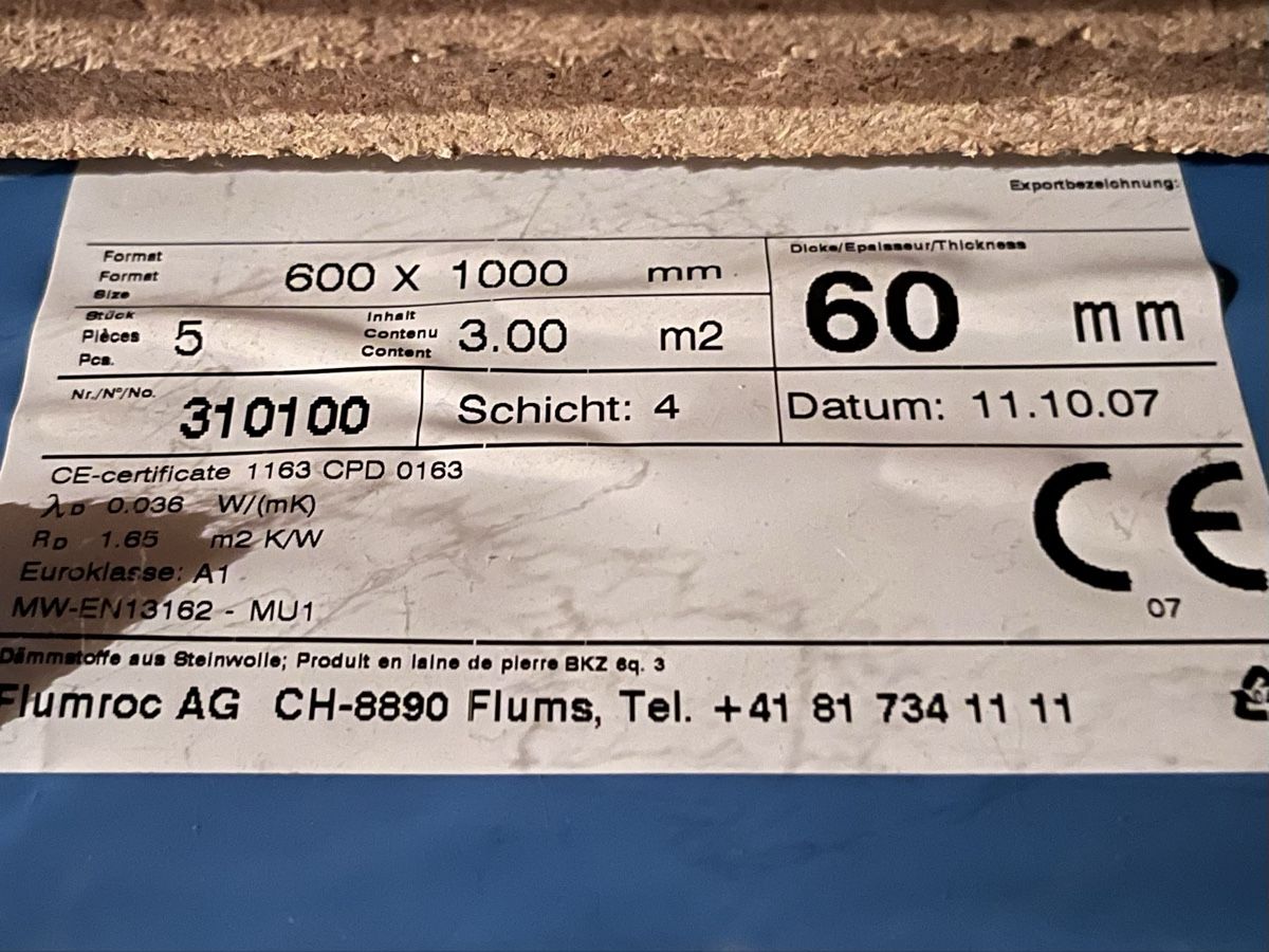 Füllmaterial: Flumroc Dämmstoff, Steinwolle, 2Pakete – Gebraucht aus Affoltern am Albis von Silber79 1