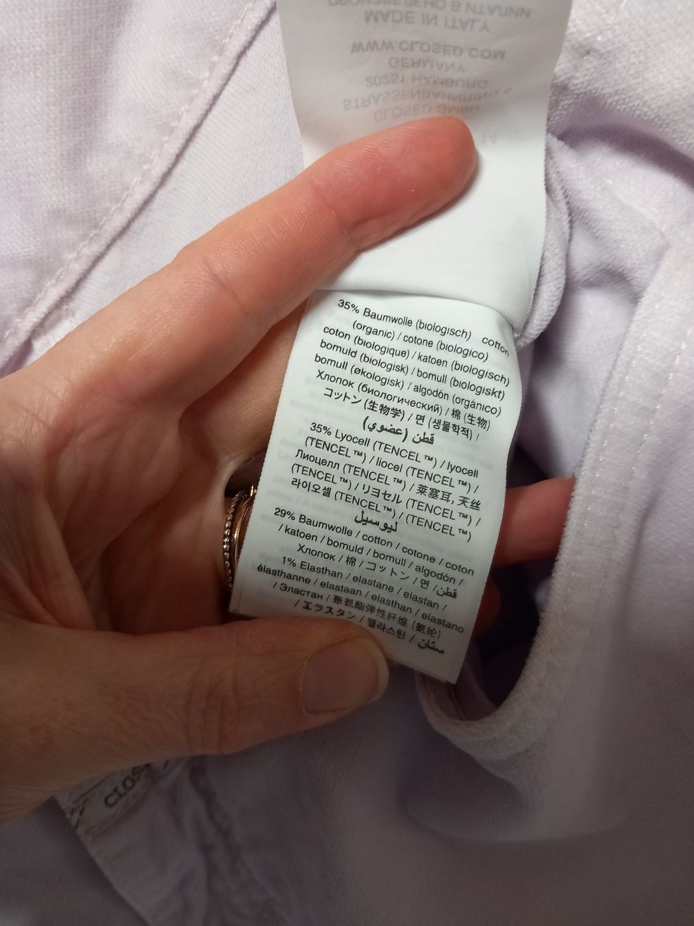 Closed Pantaloni: CLOSED Stretch-Samthose Gr.29 flieder – Usato da Merligen venduto da muss_haben 4