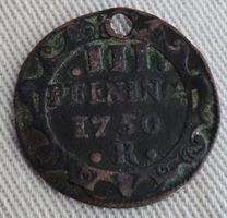 3-Pfennig(„Dreier“) der Stadt Rostock aus dem Jahr 17