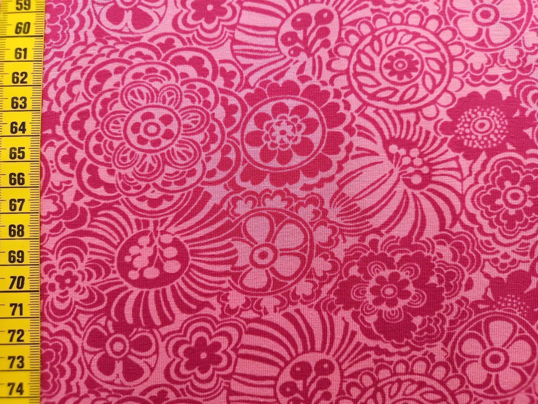 Tessuti: Jersey Blumenbild pink – Nuovo e nell'imballaggio originale da Winterthur venduto da Kimbana