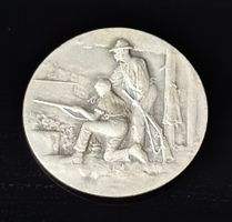 Altes Schweizer Schützenabzeichen Silber Medaille mit Clip