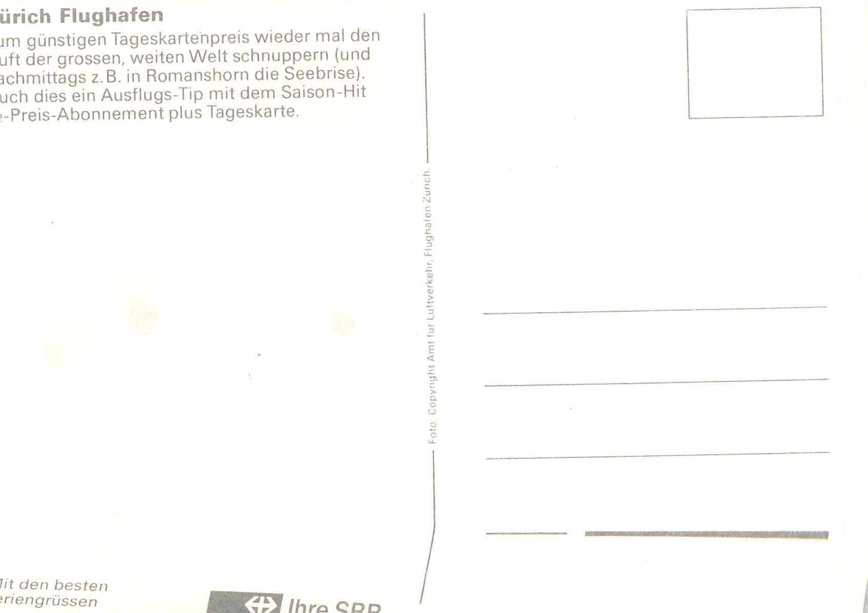 Ansichtskarten: Zürich Flughafen – Gebraucht aus Biasca von Blenio71 1