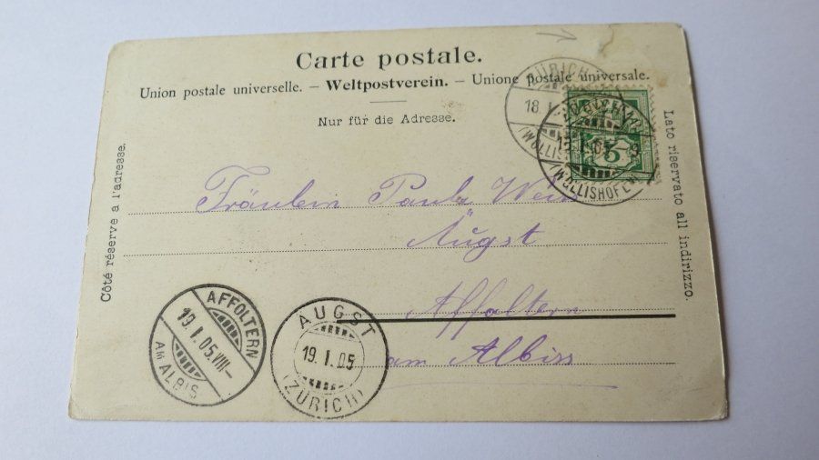 Cartoline postali: Bendlikon / ZH - Restaurant Mönchhof - 1905 – Usato da Jona venduto da centumprata 1