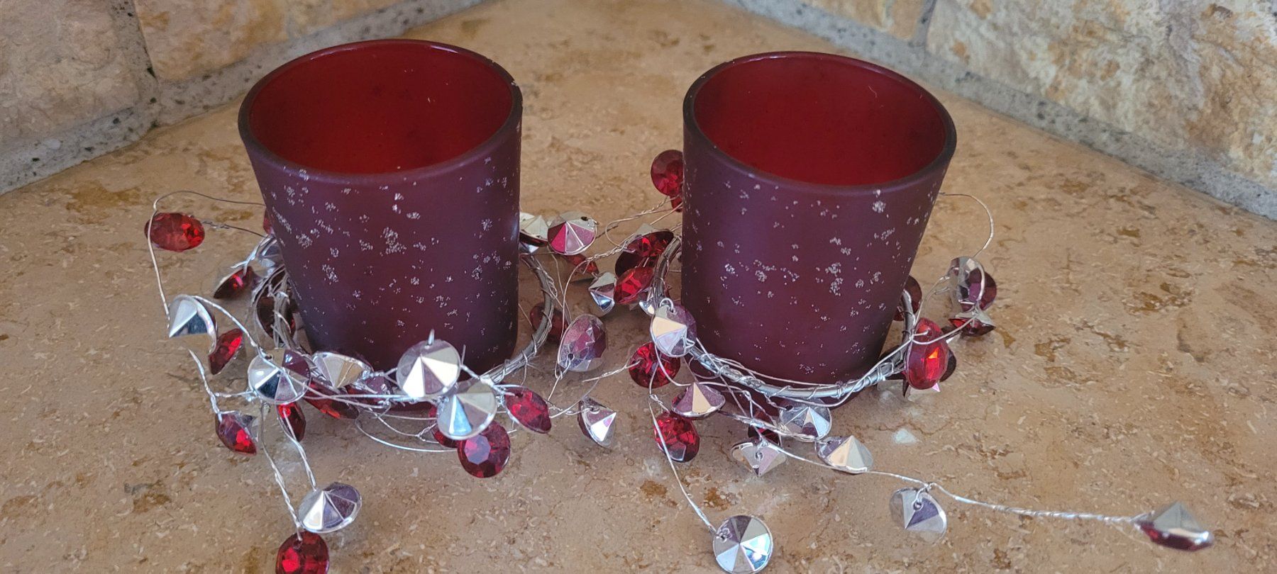 Portacandele: 2 Teelicht Kerzenhalter aus Glas – Usato da Hondrich venduto da Ebro01
