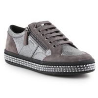 Geox real leather Women sneakers Trainers Leather Grey shoes