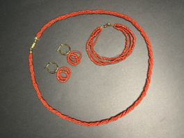 Antik Schmuck Set (Ohrringe, Armband, Kette)