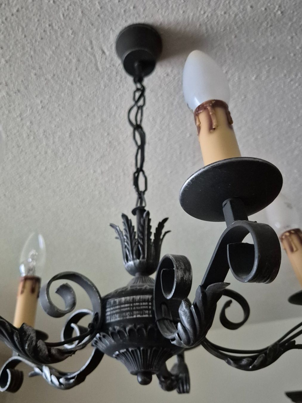 Lampadari & plafoniere: Schmiedeiserner Kronleuchter 5-flammig, schwarz – Usato da Steinach venduto da ACMO32O 3