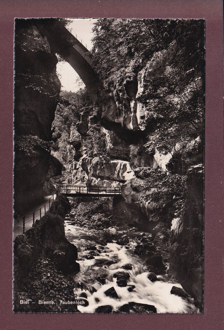 Cartoline postali: BIEL - Taubenloch – Usato da Pully venduto da nicecards