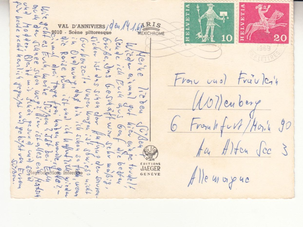 Cartes postales: Val d'Anniviers 1969 – D'occasion à Bürglen TG par StampGraf 1