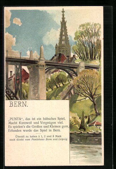 Ansichtskarten: Litho Bern, Brücke mit Domspitze – Gebraucht aus Berlin von bartko-reher
