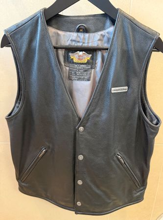 Harley-Gilet, Herren, Leder, Grösse M