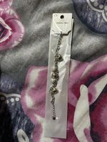 Bracciale in acciaio  con cuori e strass, nuovo
