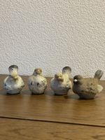 4 Deko Vögel Keramik 9cm x 7cm Vintage Dekoration
