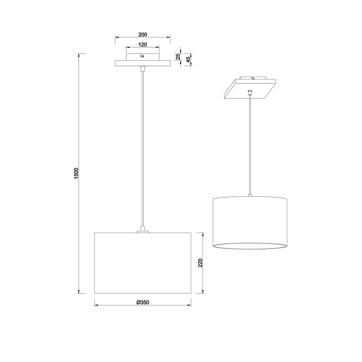 Lampadari & plafoniere: Pendelleuchte, Stoffschirm, 35 cm Ø – Nuovo (secondo la descrizione) da Kreuzlingen venduto da Smart-Light 4