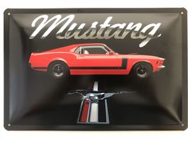Blechschild-FORD MUSTANG-ROT