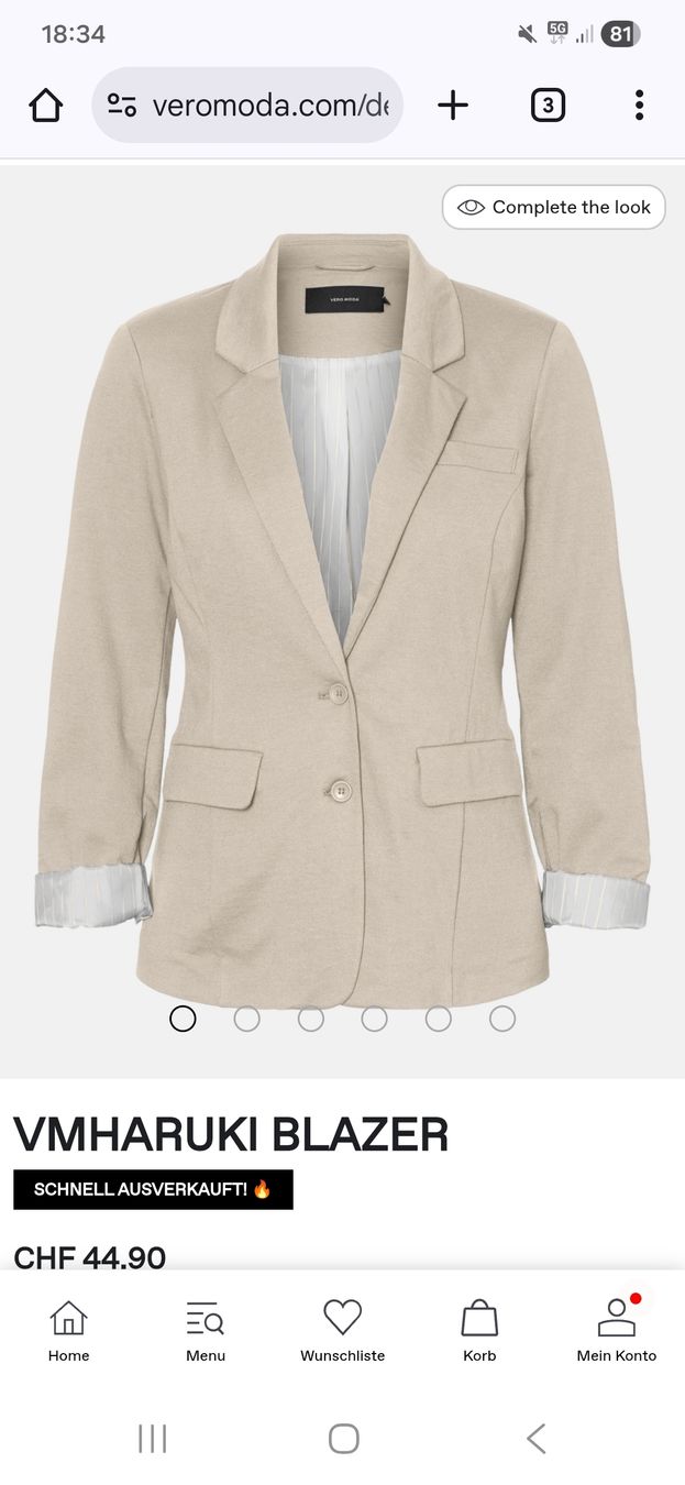 Vero Moda Jacken: Beiger Damenblazer von Vero Moda, Grösse 36 – Gebraucht aus Brig von SarahsWardrobe 2