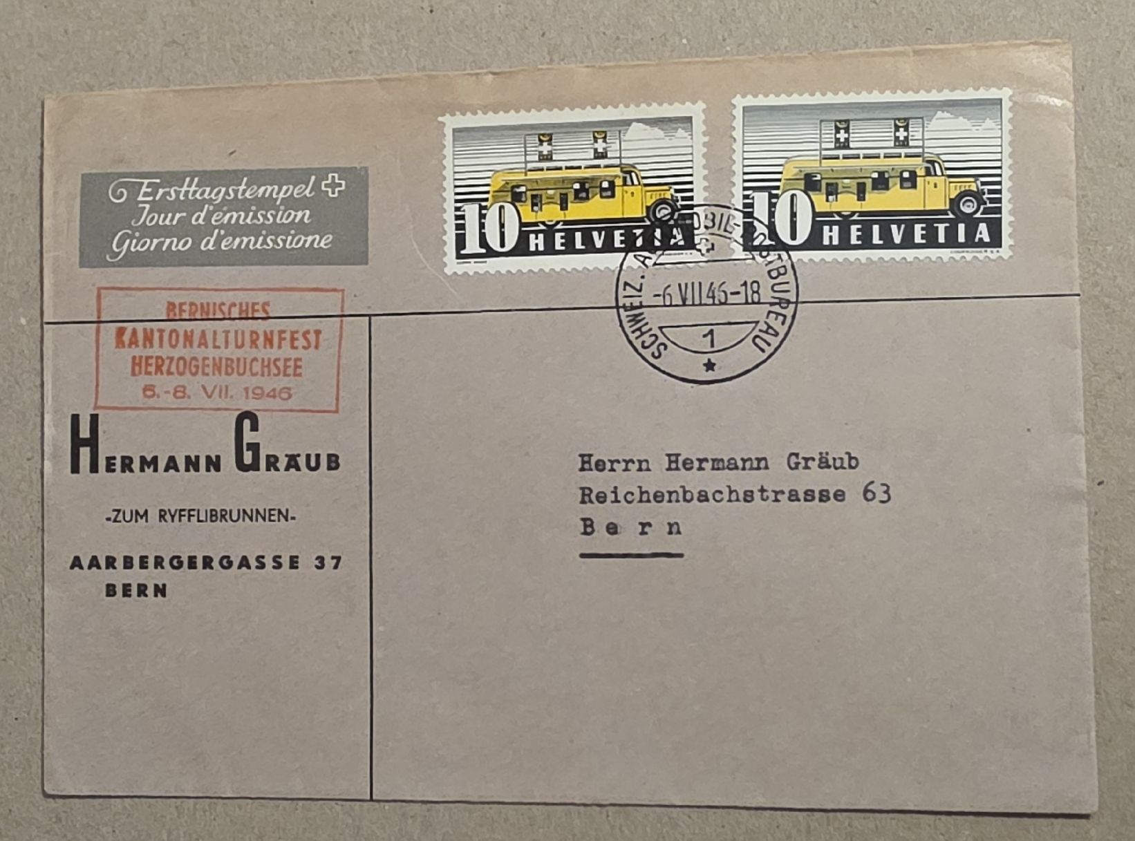 Tutti i francobolli: Schweiz 1946 Sondermarke – Usato da Bern venduto da Kocholo