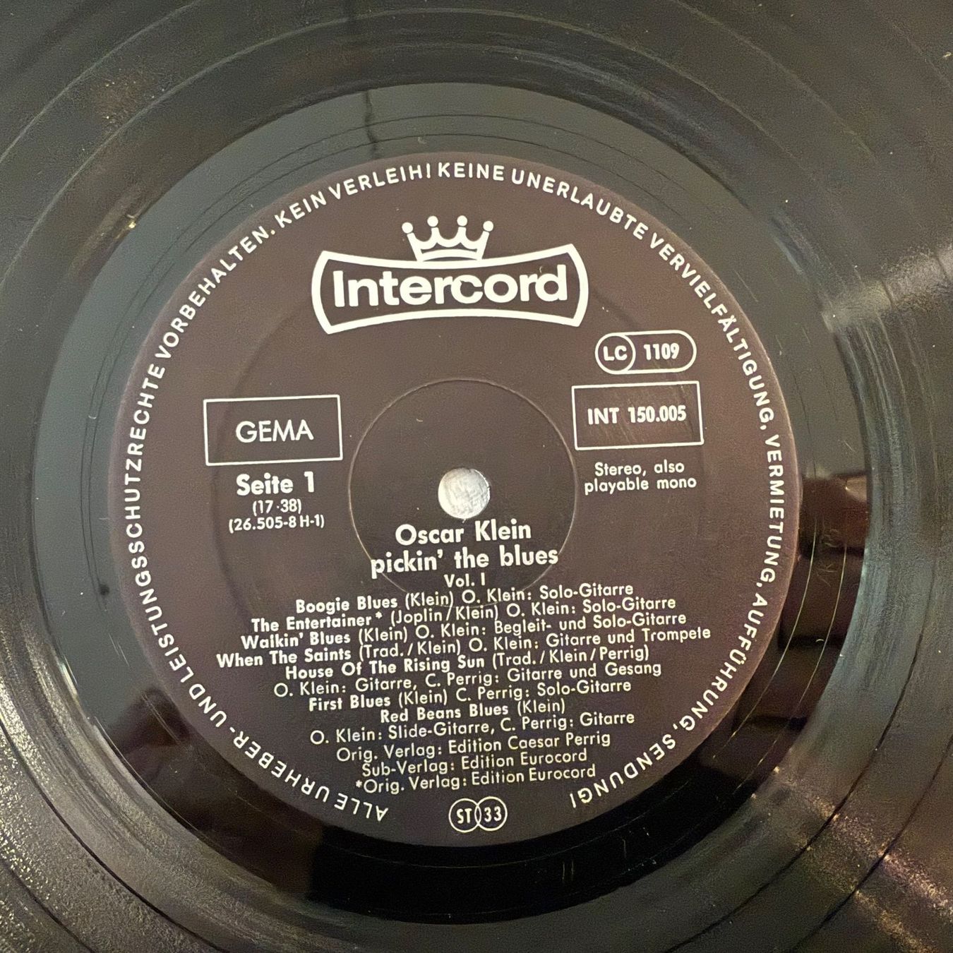 Dischi in vinile: OSCAR KLEIN - PICKIN`THE BLUES – Usato da Zürich venduto da fehlton 3