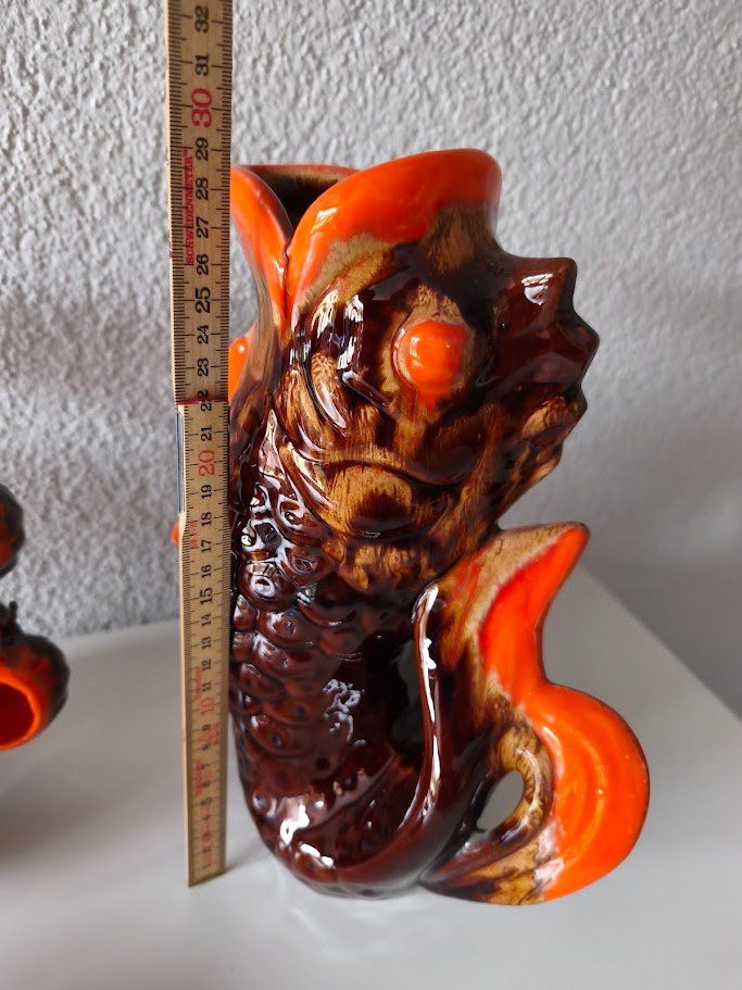 Caraffe: Vintage Set Keramik Fische Karaffe mit 8 Bechern Vallauris – Usato da Toffen venduto da Immo-Erben 3
