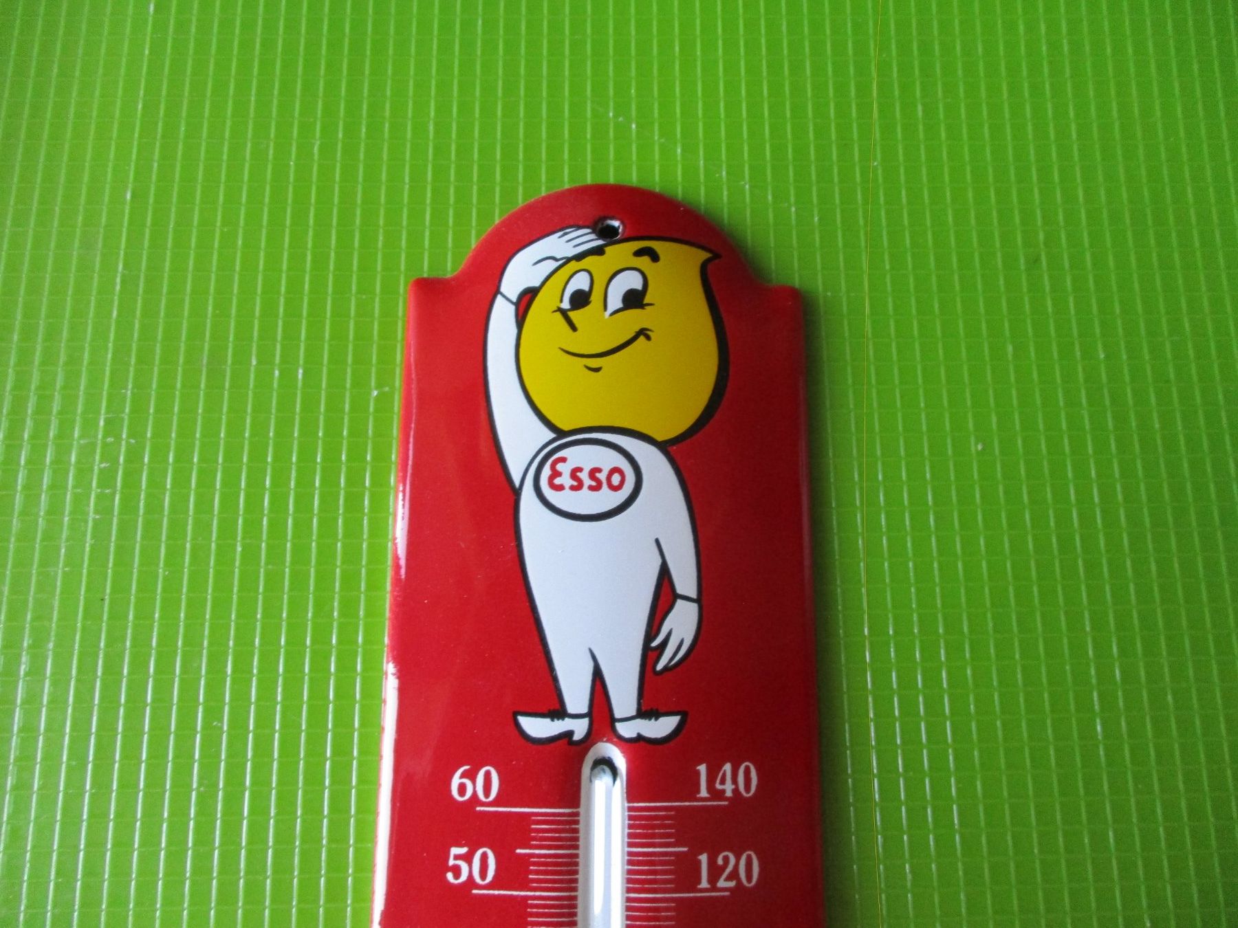 Esso Insegne: Esso Thermometer Emailschild ca. 30x6cm Repro – Usato da Ottikon Gossau ZH venduto da hokuspokus 1