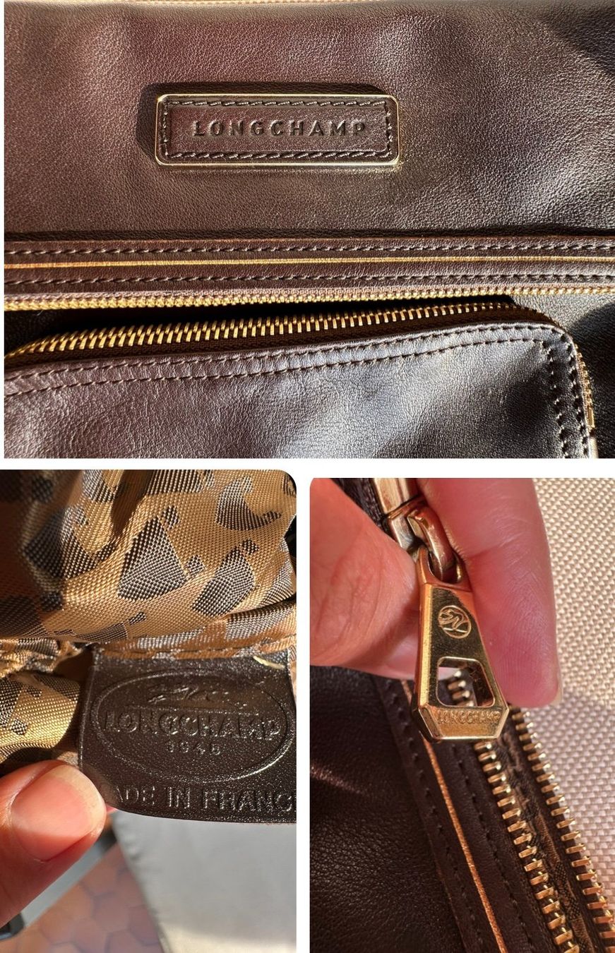Longchamp Borse da donna: Pochette/Clutch longchamp cuir chocolat – Usato da Bernex venduto da euma1976 6