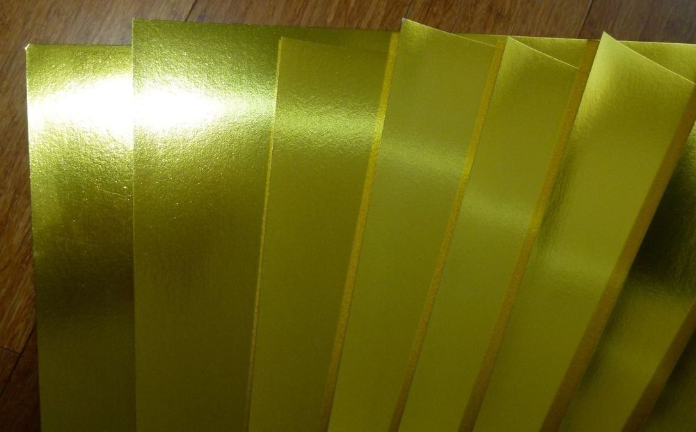 Kit bricolage: 11 Stk dicker Karton / Glanzkarton, Hochglanzkarton GOLD – Nuovo (secondo la descrizione) da Oetwil am See venduto da Storck 4