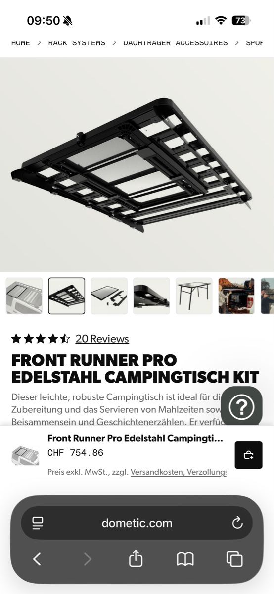 Front Runner Altri accessori per camping: FRONT RUNNER PRO EDELSTAHL CAMPINGTISCH KIT – Usato da Basel venduto da pet_jr2z 1