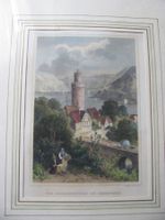 Stahlstich Koloriert - um 1850 - Oberwesel Ochsenturm