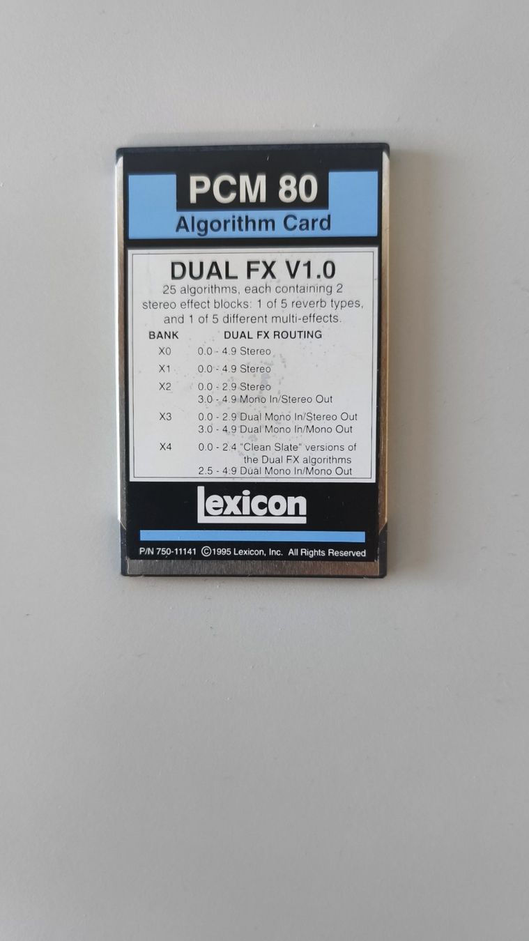Schede audio: Lexicon PCM 80 Algorithm Card Dual FX V1.0 – Usato da Laupen BE venduto da Elch55 1
