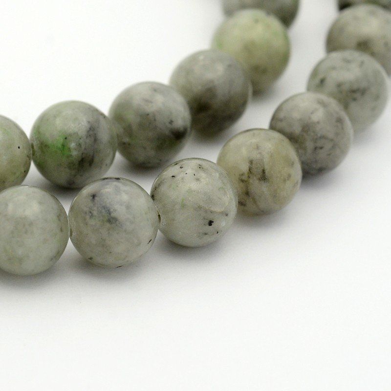 Edelsteine: Jade Perlen  4mm grau, 1Strang – Neu (gemäss Beschreibung) aus Alpnachstad von perlengaby