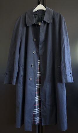 Manteau gabardine BURBERRY, taille 48, marine foncé
