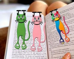 3er Set Katzen-Lesezeichen aus Acryl Katze 🐱📚