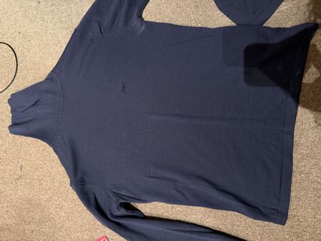 Pull col roulé Armani Jeans 100% laine bleu marine, taille L
