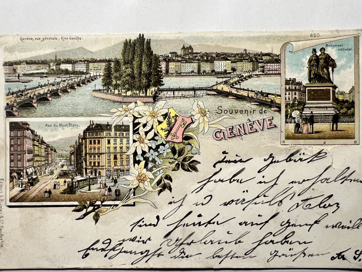 Cartoline postali: AK von 1898 Souvenir de Geneve. – Usato da Muotathal venduto da OttoK01