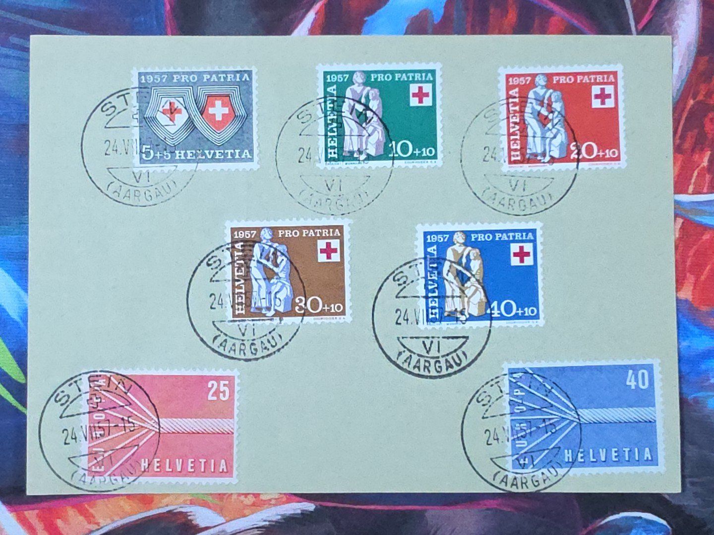 Alle Briefmarken: CL33 Document + Timbre Suisse 1955 – Gebraucht aus Cousset von Patrick_Collections