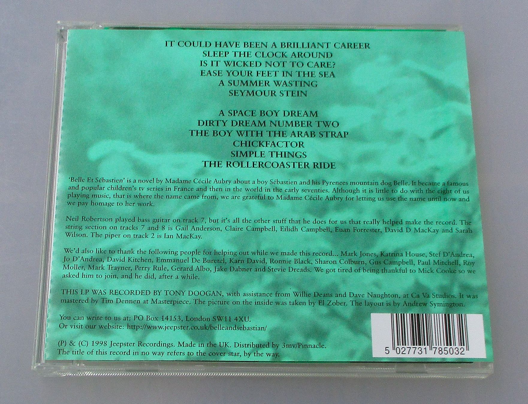 CD: BELLE & SEBASTIAN - The Boy With The Arab Strap – Usato da Wattwil venduto da Muriel11 1