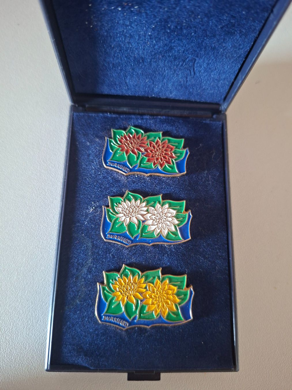 Plaquettes & Badges: Pin 3er Set Blumen Motiv mit Box – D'occasion à Erlinsbach par pfunky