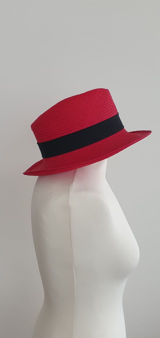 Copricapi, berretti & cappellini: Original Panama Hut rot/schwarz Gr. M – Usato da Stansstad venduto da InStyle8 8