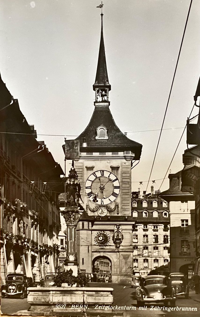 Cartoline postali: Zeitglockenturm mit Zähringerbrunnen - Oldtimer – Usato da Root venduto da ENGLAND-TREASURES 1