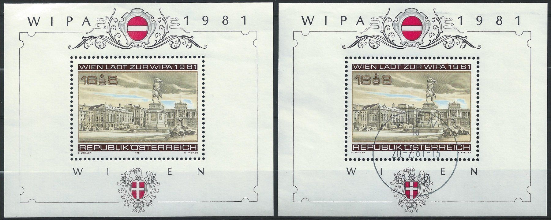Alle Briefmarken: 1981 Briefmarkenausstellung "WIPA 1981" – Gebraucht aus Wittenwil von Khunruedi 1
