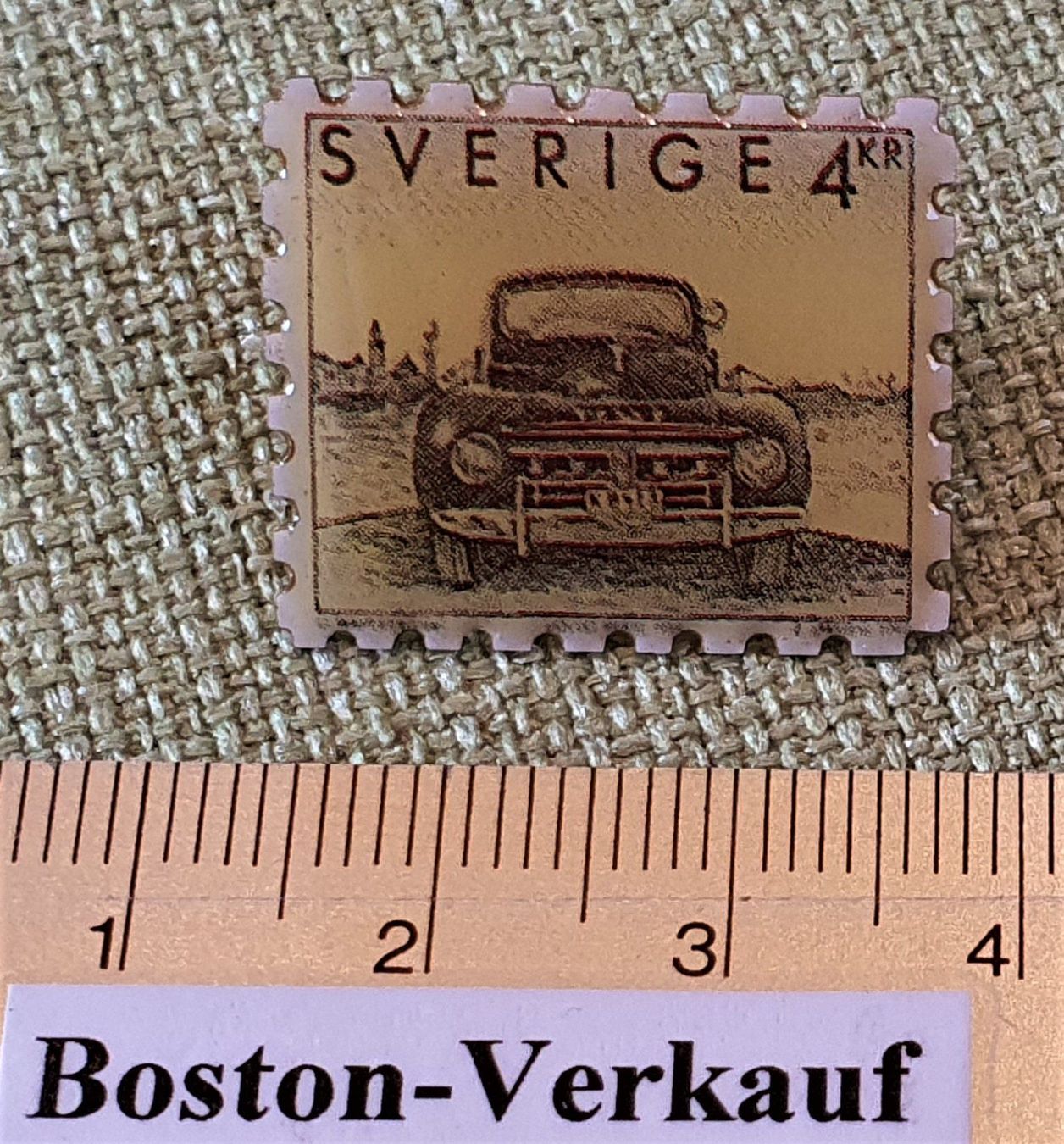Plaketten & Abzeichen: A790 - Pin Briefmarke Sverige 4 KR – Gebraucht aus Reinach BL von Boston-Verkauf 1