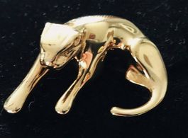Puma Anhänger / Brosche Vergoldet