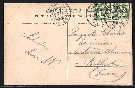 Cartoline postali: AK Basel, Spalenthor, Strassenbahn, 1907 – Usato da Berlin venduto da bartko-reher 1