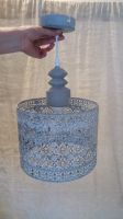 Deckenlampe aus Metall, grau, vintage, Orient, mit Fassung