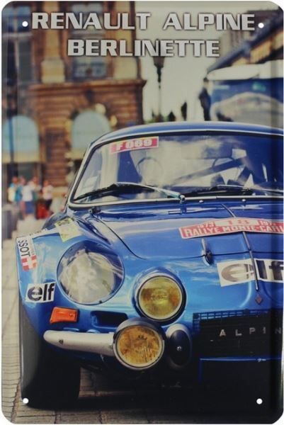 Alpine Insegne: Blechschild-RENAULT ALPINE BERLINETTE RA – Nuovo e nell'imballaggio originale da Rupperswil venduto da big-one-sale