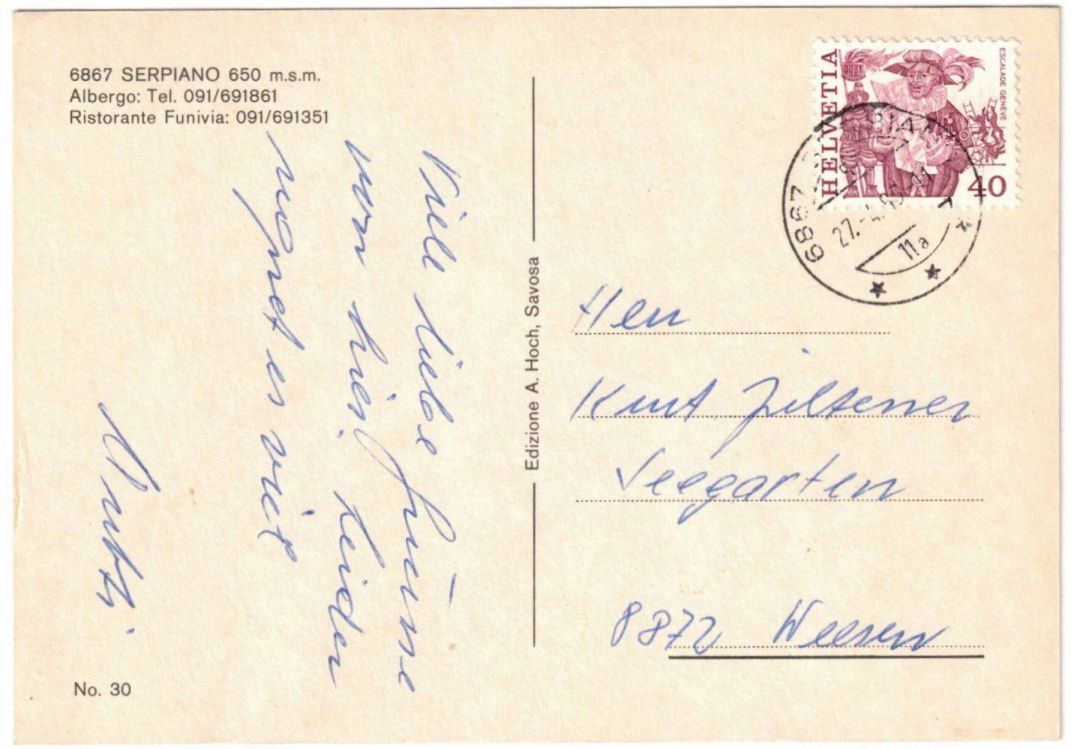 Cartoline postali: Serpiano - 4 Bild AK – Usato da Binningen venduto da Mountainrider 1