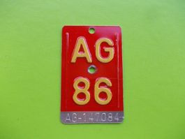 Velonummer / Fahrradnummer AG 86 ... zum 40. Geburtstag !
