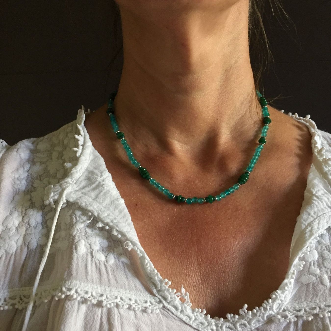 Ketten: Feine Quarz Kette mit Jade – Neu und originalverpackt aus Luzern von Pegasus003 2