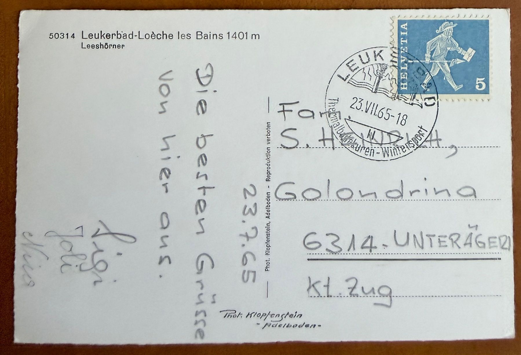 Cartoline postali: Leukerbad - Panorama. 1965 – Usato da Lutry venduto da Ediego 1